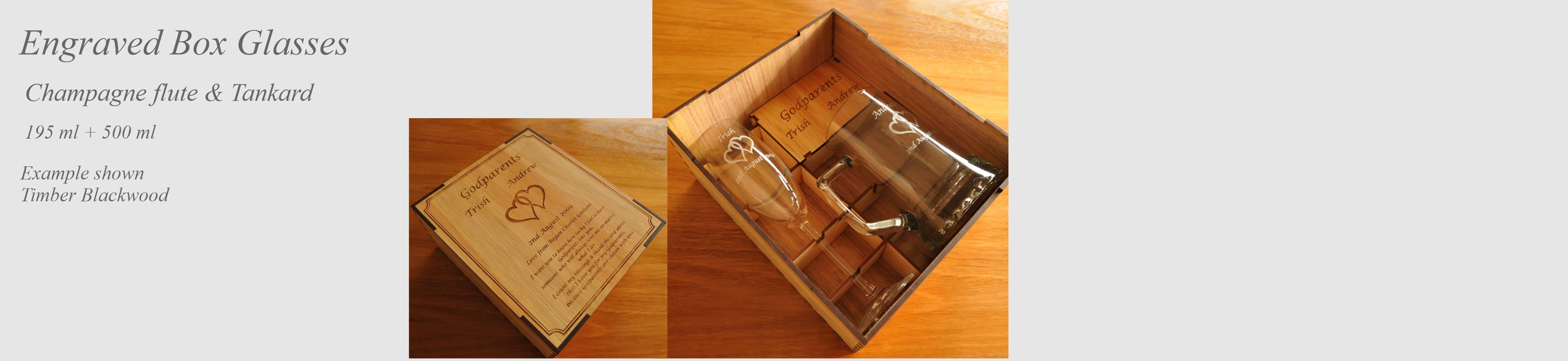 Flute and Tankard in Engraved gift box