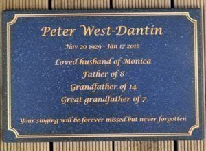Memorial Plate Corian stone cobalt engraving with gold fill