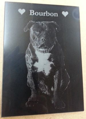 Dog memorial plaque Black marble 200 x 140 mm
