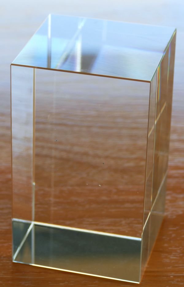Crystal award block blank 100 x 60 x 60 mm