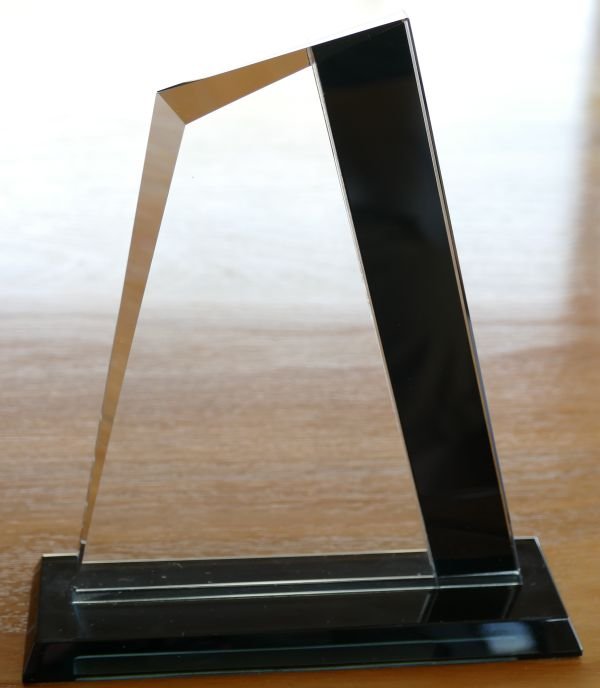 Glass award Blank black band 180 mm