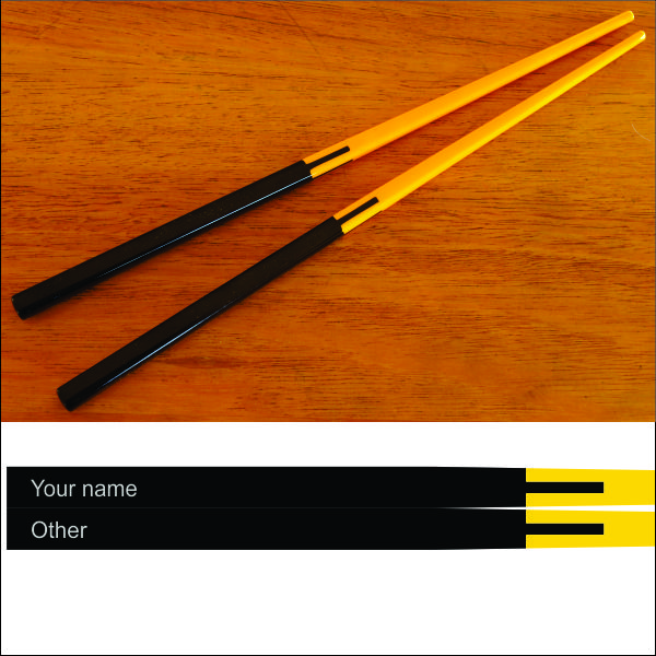 Chopsticks two tone black - yellow