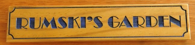 Timber sign Treated Pine 50 x 250 mm blue fill border