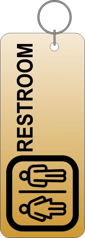 Gold Rest Room tag