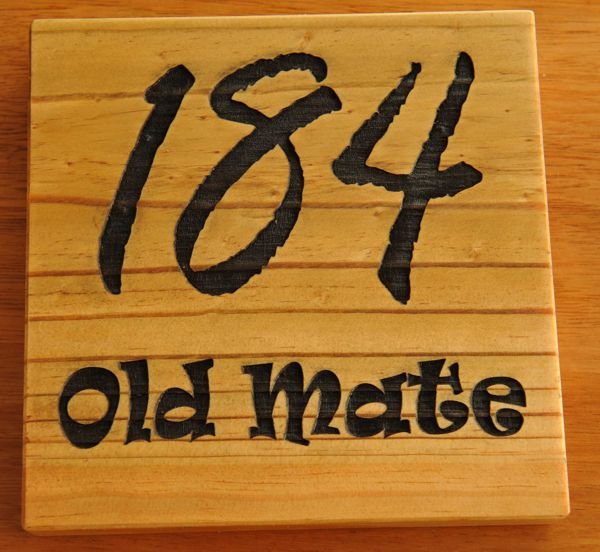 Treated Pine black fill number sign