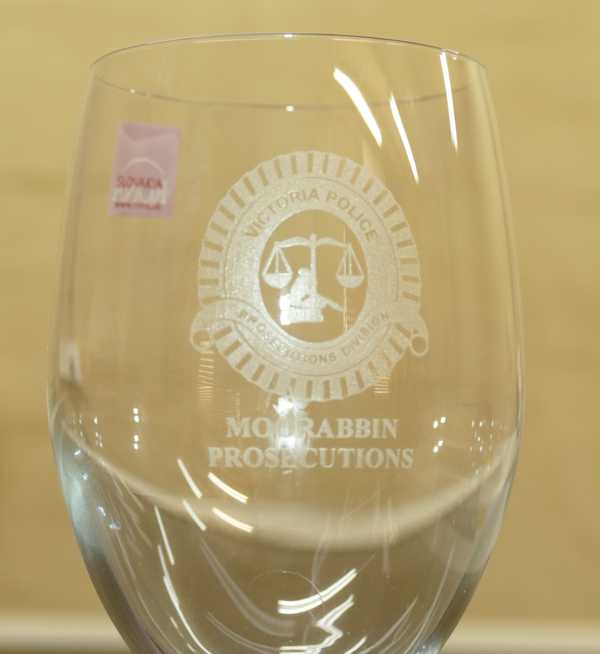 Wine glass with logo