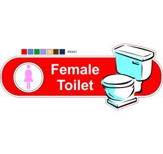 Female toilet ID sign