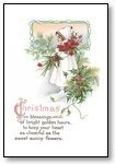 Christmas Cards girl in white with holly 010