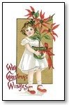 Christmas Cards girl with poinsettia 015