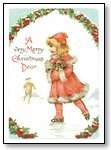 Christmas Cards Girl in pink Merry Christmas 019