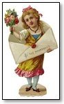 Valentine flowers and envelope with girl 036