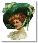 St Patricks Day woman in wide brim green hat 104