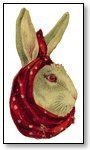 Easter  bunny in red scarf 107