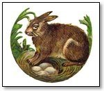 Easter Rabbit with eggs in hollow 120