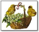 Easter chicks on basket 121