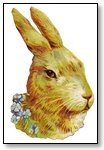 Easter Rabbit head and flowers 122