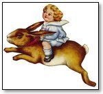 Easter cherub on rabbit  125