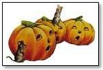 Halloween row of pumpkins with mouse 191