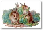 Pair bunny rabbits with eggs 155