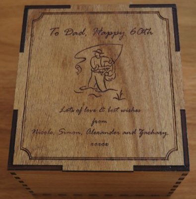 Blackwood engraved box and beer tankard