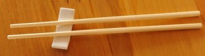 White rest  with Ivory Chop Sticks