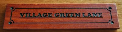 Timber sign Red Gum engraved 75 x 400 mm
