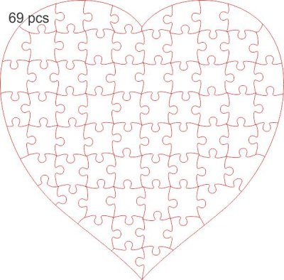 jigsaw timber heart 69 pcs