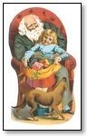 Christmas Cards Santa sitting with children and dog 020