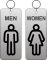 Silver and Silver RestRoom Key tags