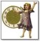 New Year clock with girl in lavender dress 002