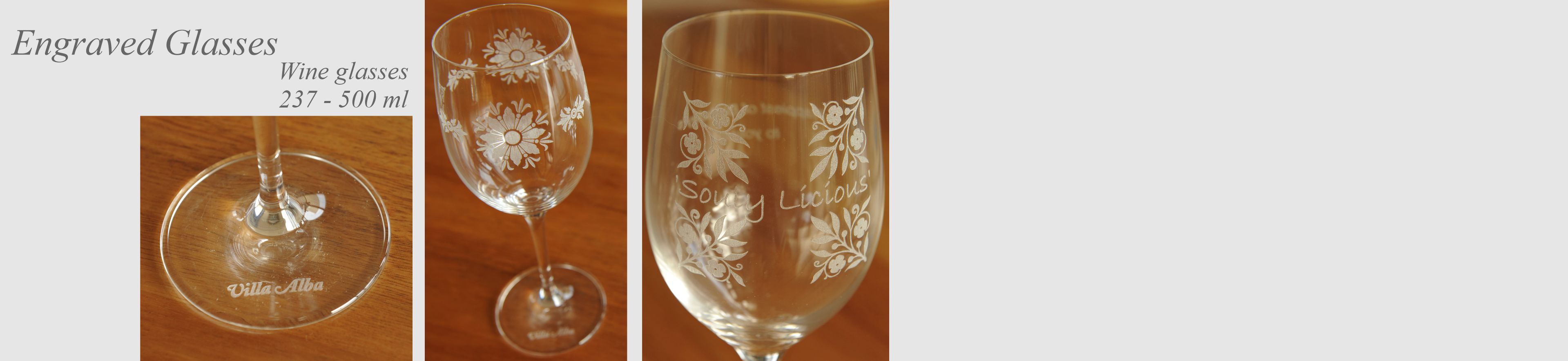 Wine glasses engraved