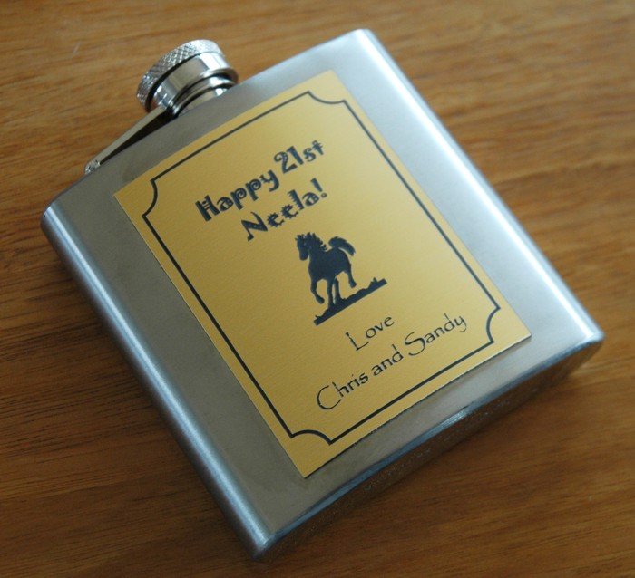 Hip Flask Gold Plate