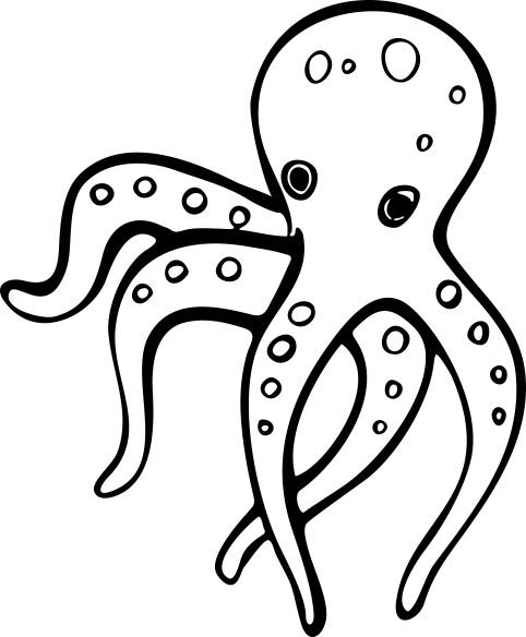 Octopus with tentacles under body