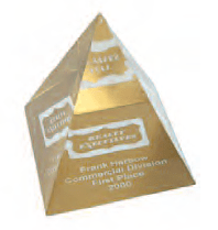 Pyramid - Gold Base - Medium 87x87x106 mm