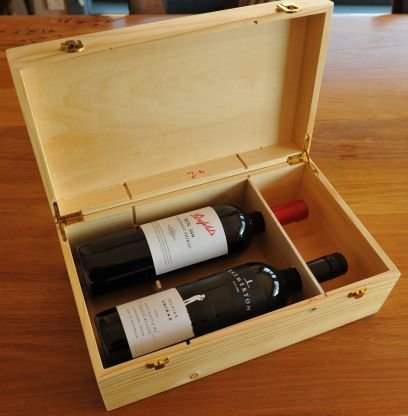 wine bottle timber box engraved