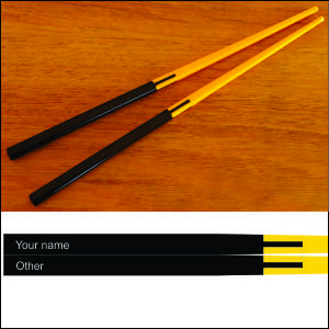 Chopsticks Two tone Gloss Melamine Engraved or Printed
