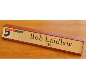 Desk Name Plate Timber 300 mm long
