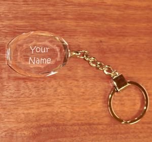 Crystal Keychain Oval Facet 36 x 30 x 15 mm