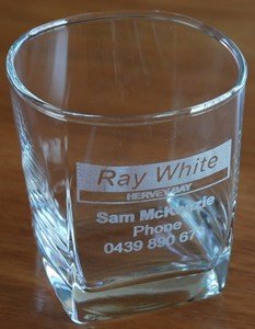Whiskey glass engraved