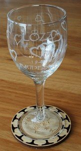 engraved wine glass