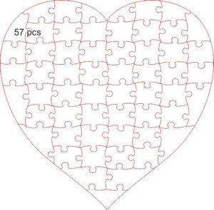 jigsaw plain heart 57 pieces