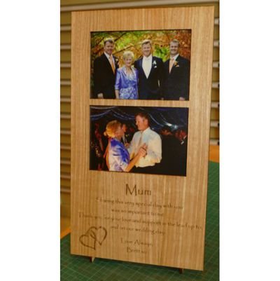 Timber engraved Photo Frame 2 x 150 x 100 mm ( 6" x 4" ) Photo