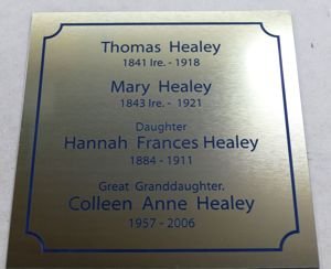 200 mm ( 8" )  by 10 - 200 mm name plate