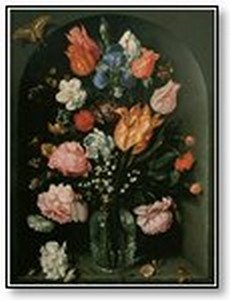 Art Colourfull roses in glass vase 05