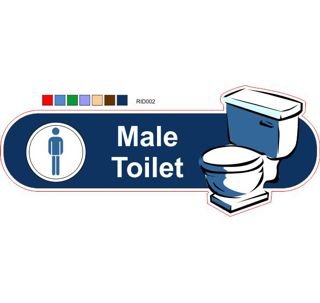 Male toilet Dark blue ID sign