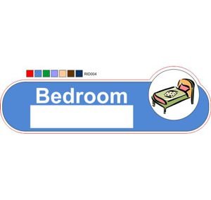 Bedroom Blue ID sign