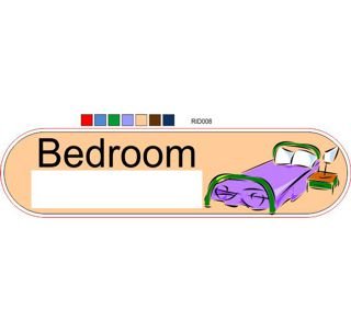 Bedroom colour range ID sign