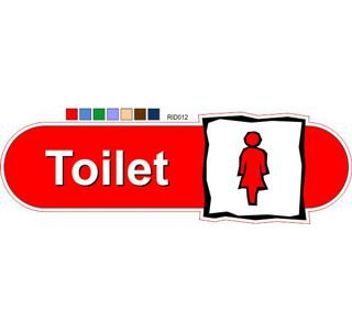 Female symbol toilet ID sign