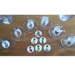 Wine glass charms set 12
