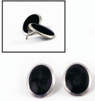 Black Onyx Oval earings 22 x 16 mm